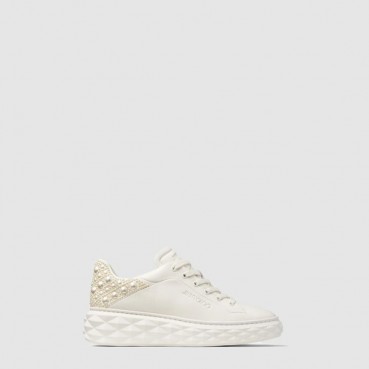 지미추 여성 라테 나파 가죽 진주 스니커즈 - Jimmy Choo Womens Latte Nappa Leather Pearl Sneakers 
