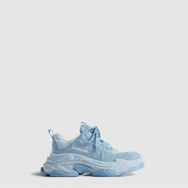 발렌시아가 남성 트리플 S 데님 스니커즈 - Balenciaga Mens Triple S Denim Sneakers 