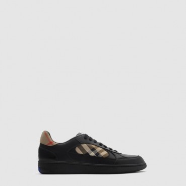 버버리 남성 레더 체크 테라스 스니커즈 - Burberry Mens Leather Check Terrace Sneakers 