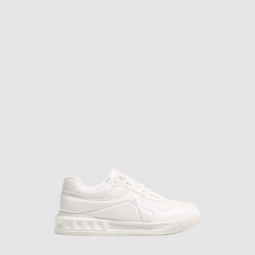 발렌티노 남/녀 원 스터드 로우탑 메시 가죽 스니커즈 - Valentino Unisex One Stud Low