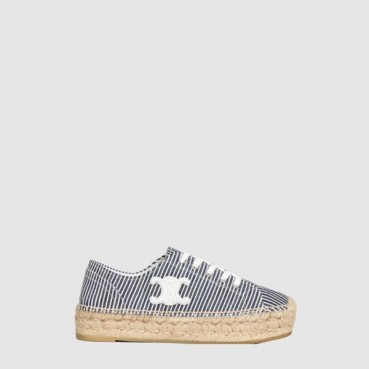 셀린느 여성 레 에스파드리유 레이스업 캔버스 카프스킨 - Celine Womens Les Espadrilles Lace