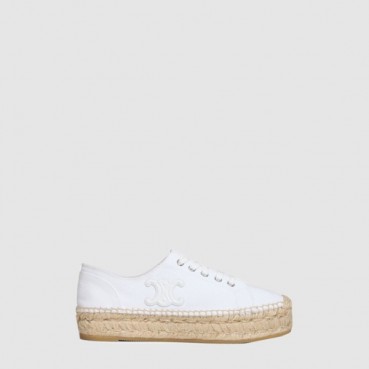 셀린느 여성 레 에스파드리유 레이스업 캔버스 카프스킨 - Celine Womens Les Espadrilles Lace