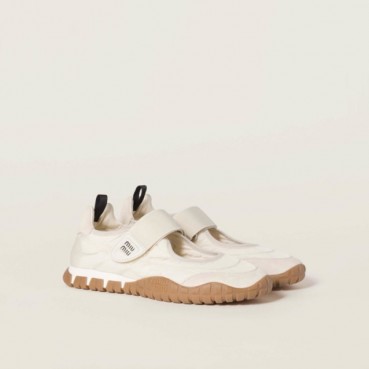미우미우 여성 타이어 테크니컬 패브릭 스웨이드 발레리나 - Miumiu Womens Tyre Technical Fabric Suede Ballerina 