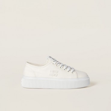 미우미우 여성 로고 장식 데님 스니커즈 - Miumiu Womens Logo Decorated Denim Sneakers 
