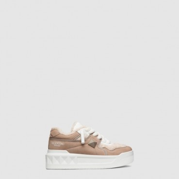 발렌티노 남/녀 원 스터드 XL 누벅 울 스니커즈 - Valentino Unisex One Stud XL Nubuck Wool Sneakers 
