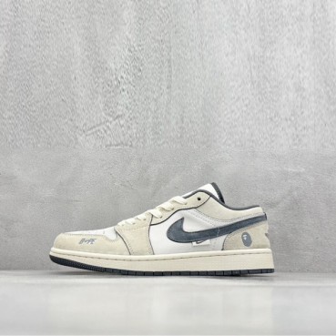 나이키 x 베이프 남/녀 로우 스니커즈 - Nike Air Jordan 1 Retro Low x Bape Unisex Sneaker 