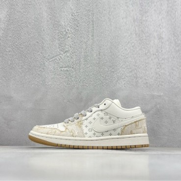 루이비통 x 에어 조던 남/녀 로우 스니커즈 - Louis vuitotn x Nike Air Jordan 1 Low Unisex Sneaker 