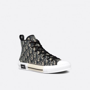 디올 남/녀 오블리크 하이탑 스니커즈 - Dior Unisex Oblique High