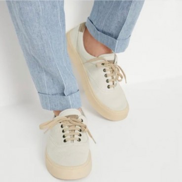 브루넬로쿠치넬리 남성 아이보리 스니커즈 - Brunello Cucinelli Mens Ivory Sneakers 