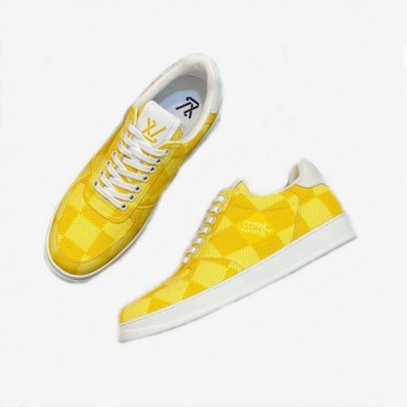 루이비통 남성 옐로우 스니커즈 - Louis vuitton Mens Yellow Sneakers 