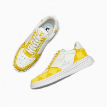 루이비통 남성 옐로우 스니커즈 - Louis vuitton Mens Yellow Sneakers 