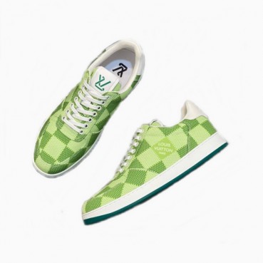루이비통 남성 그린 스니커즈 - Louis vuitton Mens Green Sneakers 