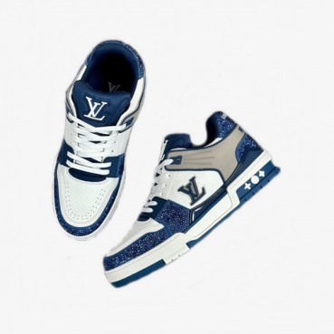 루이비통 남성 블루 스니커즈 - Louis vuitton Mens Blue Sneakers 
