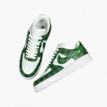 루이비통 x Air Force1 남성 그린 스니커즈 - Louis vuitton x Air Force1 Mens Green Sneakers 