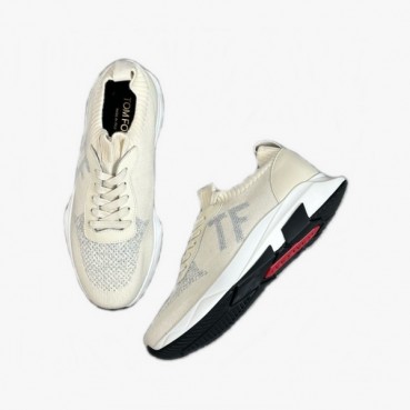 톰포드 남성 아이보리 스니커즈 - Tom Ford Mens Ivory Sneakers 