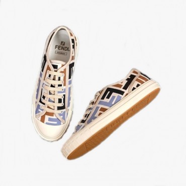 펜디 남/녀 베이지 스니커즈 - Fendi Unisex Beige Sneakers 
