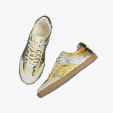 펜디 남/녀 골드 스니커즈 - Fendi Unisex Gold Sneakers 