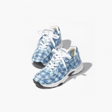 샤넬 여성 블루 스니커즈 - Chanel Womens Blue Sneakers 