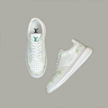 루이비통 남성 그린 스니커즈 - Louis vuitton Mens Green Sneakers 