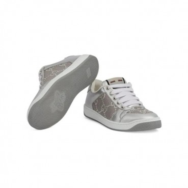 구찌 남/녀 실버 스니커즈 - Gucci Unisex Silver Sneakers 