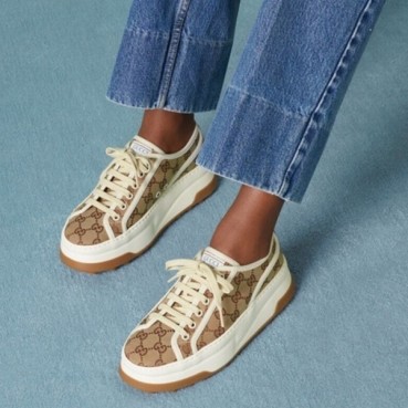 매장판 구찌 여성 베이지 스니커즈 - Gucci Womens Beige Sneakers 