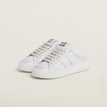 미우미우 여성 화이트 스니커즈 - Miumiu Womens White Sneakers 