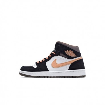 나이키 남/녀 블랙 하이탑 스니커즈 - Nike Air Jordan 1 Mid Unisex Sneakers 