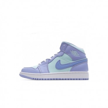나이키 남/녀 퍼플 하이탑 스니커즈 - Nike Air Jordan 1 Mid Unisex Sneakers 