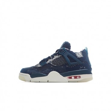 나이키 남/녀 네이비 하이탑 스니커즈 - Nike Air Jordan 4 Retro Unisex Sneakers 