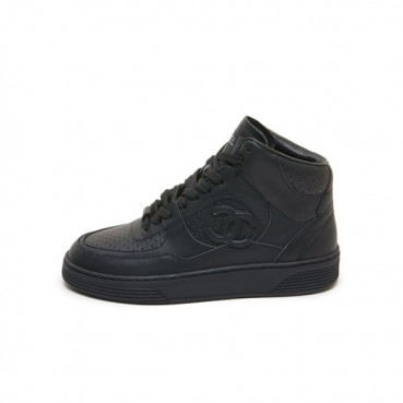 샤넬 여성 블랙 하이탑 스니커즈 - Chanel Womens Black Sneakers 