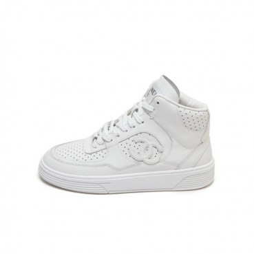 샤넬 여성 화이트 하이탑 스니커즈 - Chanel Womens White Sneakers 