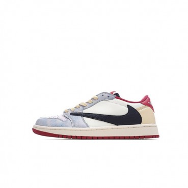 나이키 남/녀 블루 스니커즈 - Nike Air Jordan 1 Low Unisex Sneakers 