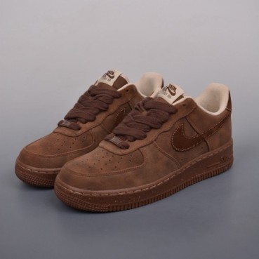 나이키 남/녀 브라운 스니커즈 - Nike Air Force Unisex Brown Sneakers 