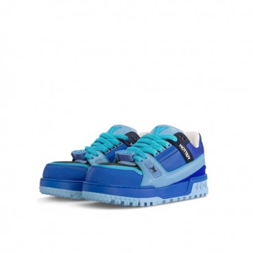 루이비통 남/녀 트레이너 블루 스니커즈 - Louis vuitton Unisex Trainer Maxi 