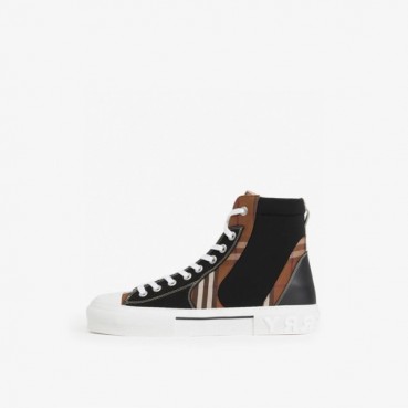 버버리 남성 카멜 하이탑 스니커즈 - Burberry Mens Camel Sneakers 