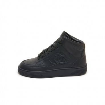 샤넬 여성 카프스킨 블랙 스니커즈 - Chanel Womens Black Sneakers 