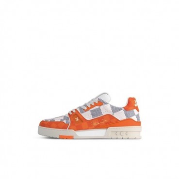 루이비통 남성 오렌지 스니커즈 - Louis vuitton Mens Orange Sneakers 