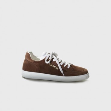 샤넬 남/녀 카프스킨 스웨이드 브라운 스니커즈  - Chanel Unisex Brown Sneakers 