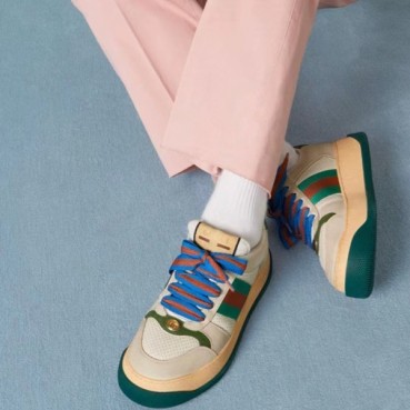 구찌 남/녀 GG 그린탭 스니커즈 - Gucci Unisex Green Sneakers
