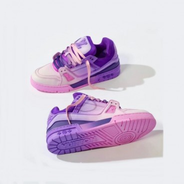 루이비통 남성 퍼플 스니커즈 - Louis vuitton Mens Purple Sneakers 