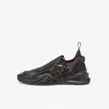 펜디 남성 이니셜 블랙 스니커즈 - Fendi Mens Black Sneakers 
