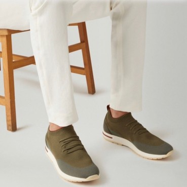 로로피아나 남성 카키 스니커즈 - Loro Piana Mens Khaki Sneakers 