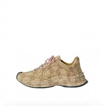 구찌 남/녀 GG 베이지 라이톤 - Gucci Unisex Beige Sneakers