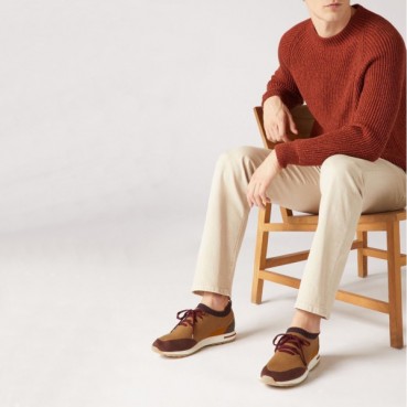 로로피아나 남성 버건디 스니커즈 - Loro Piana Mens Burgundy Sneakers 