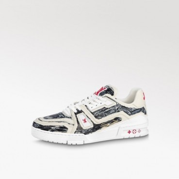 루이비통 남성 블랙 스니커즈 - Louis vuitton Mens Black Sneakers 