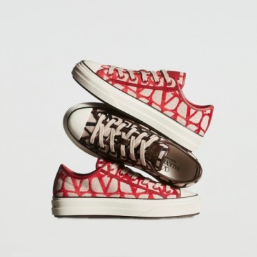 발렌티노 남/녀 레드 스니커즈 - Valentino Unisex Red Sneakers 