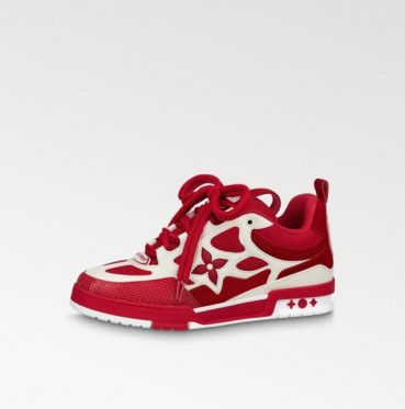 루이비통 남성 레드 스니커즈 - Louis vuitton Mens Red Sneakers 