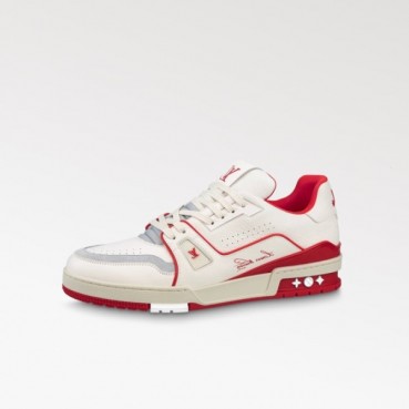루이비통 남성 레드 스니커즈 - Louis vuitton Mens Red Sneakers 