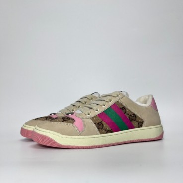 구찌 남/녀 핑크 스니커즈 - Gucci Unisex Pink Sneakers