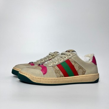 구찌 남/녀 레드 스니커즈 - Gucci Unisex Red Sneakers